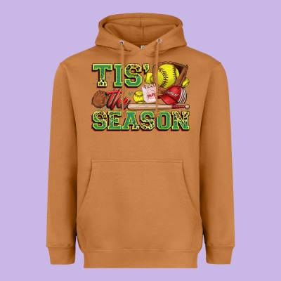 Tis' The Season Softball Heavyweight Hoodie Designed By Zillion Design Studio