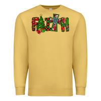Antique Gold christmas faith with cross Premium Sweatshirt - CowhideDigitalArt