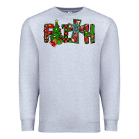 Heather Grey christmas faith with cross Premium Sweatshirt - CowhideDigitalArt