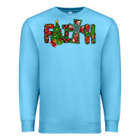 Ocean Blue christmas faith with cross Premium Sweatshirt - CowhideDigitalArt