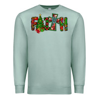 Seafoam christmas faith with cross Premium Sweatshirt - CowhideDigitalArt