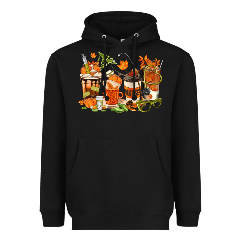 Fall Nurse Coffee Cups Heavyweight Hoodie by texasbilliewilder | Teevron