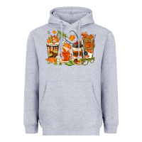 Heather Grey fall nurse coffee cups Heavyweight Hoodie - texasbilliewilder