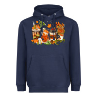 Navy fall nurse coffee cups Heavyweight Hoodie - texasbilliewilder
