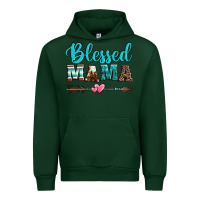 Forest Green blessed mama serape cowhide turquoise Urban Hoodie - Jasminsmagicworld