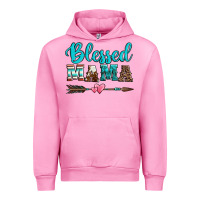 Fuchsia Pink blessed mama serape cowhide turquoise Urban Hoodie - Jasminsmagicworld