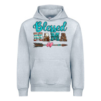 Heather Grey blessed mama serape cowhide turquoise Urban Hoodie - Jasminsmagicworld