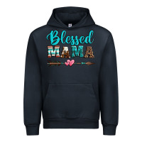 Navy blessed mama serape cowhide turquoise Urban Hoodie - Jasminsmagicworld