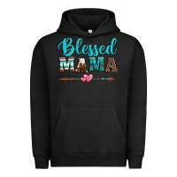 Pigment Black blessed mama serape cowhide turquoise Urban Hoodie - Jasminsmagicworld