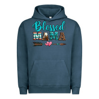 Pigment Midnight Navy blessed mama serape cowhide turquoise Urban Hoodie - Jasminsmagicworld