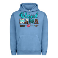 Pigment Pebble Blue blessed mama serape cowhide turquoise Urban Hoodie - Jasminsmagicworld