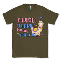 Army Green a whole llama learning going on Classic Tee - MaliasSmallBusiness