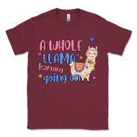 Burgundy a whole llama learning going on Classic Tee - MaliasSmallBusiness