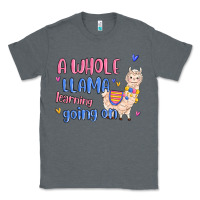 Charcoal Heather a whole llama learning going on Classic Tee - MaliasSmallBusiness