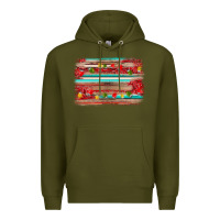 Army Green christmas background Premium Hoodie - AdoDesignShop