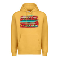 Mustard christmas background Premium Hoodie - AdoDesignShop