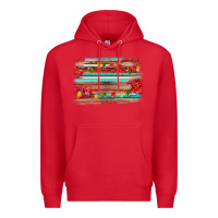 Red christmas background Premium Hoodie - AdoDesignShop