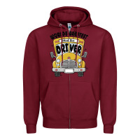 Burgundy worlds greatest school bus driver Zipper Hoodie - MaliasSmallBusiness