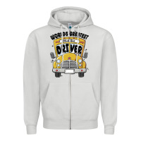 Dove Grey worlds greatest school bus driver Zipper Hoodie - MaliasSmallBusiness