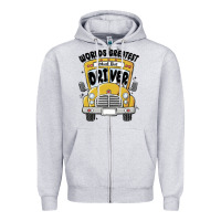 Heather Grey worlds greatest school bus driver Zipper Hoodie - MaliasSmallBusiness
