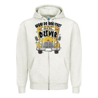 Oatmeal Heather worlds greatest school bus driver Zipper Hoodie - MaliasSmallBusiness