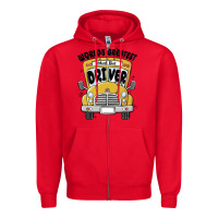 Red worlds greatest school bus driver Zipper Hoodie - MaliasSmallBusiness