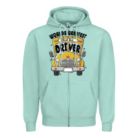 Seafoam worlds greatest school bus driver Zipper Hoodie - MaliasSmallBusiness