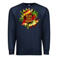 Navy black lives matter sunflower Premium Sweatshirt - HRA Design Shop