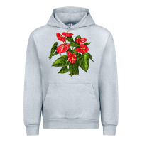 Heather Grey anthurium Urban Hoodie - LillyAllenDesigns