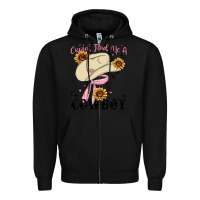 Black cupid find me a cowboy Zipper Hoodie - MaliasSmallBusiness