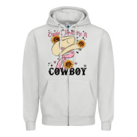 Dove Grey cupid find me a cowboy Zipper Hoodie - MaliasSmallBusiness