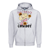 Heather Grey cupid find me a cowboy Zipper Hoodie - MaliasSmallBusiness