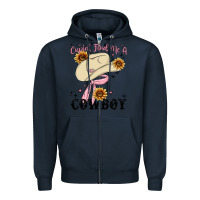 Navy cupid find me a cowboy Zipper Hoodie - MaliasSmallBusiness