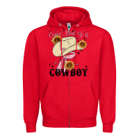 Red cupid find me a cowboy Zipper Hoodie - MaliasSmallBusiness