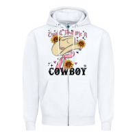 White cupid find me a cowboy Zipper Hoodie - MaliasSmallBusiness