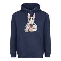 Navy bull terrier Heavyweight Hoodie - RanaPortraitStore