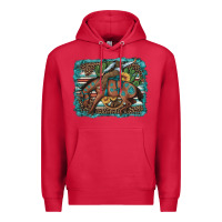 Cardinal bucking bronco cowboy rodeo cactus and sunflowers Premium Hoodie - Artiststas