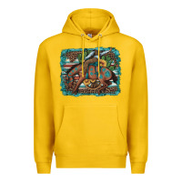Lemon bucking bronco cowboy rodeo cactus and sunflowers Premium Hoodie - Artiststas