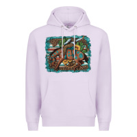 Lilac bucking bronco cowboy rodeo cactus and sunflowers Premium Hoodie - Artiststas