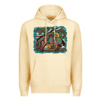 Pina Colada bucking bronco cowboy rodeo cactus and sunflowers Premium Hoodie - Artiststas