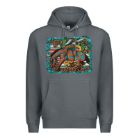 Rock bucking bronco cowboy rodeo cactus and sunflowers Premium Hoodie - Artiststas