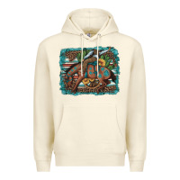 Sandshell bucking bronco cowboy rodeo cactus and sunflowers Premium Hoodie - Artiststas