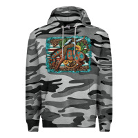 Slate Camo bucking bronco cowboy rodeo cactus and sunflowers Premium Hoodie - Artiststas