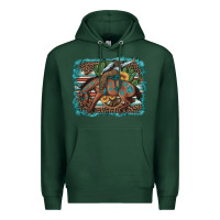 Sports Green bucking bronco cowboy rodeo cactus and sunflowers Premium Hoodie - Artiststas