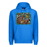 True Royal bucking bronco cowboy rodeo cactus and sunflowers Premium Hoodie - Artiststas