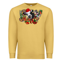 Antique Gold Christmas Joy Cow Premium Sweatshirt - CowhideDigitalArt