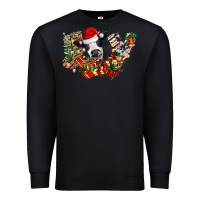 Black Christmas Joy Cow Premium Sweatshirt - CowhideDigitalArt