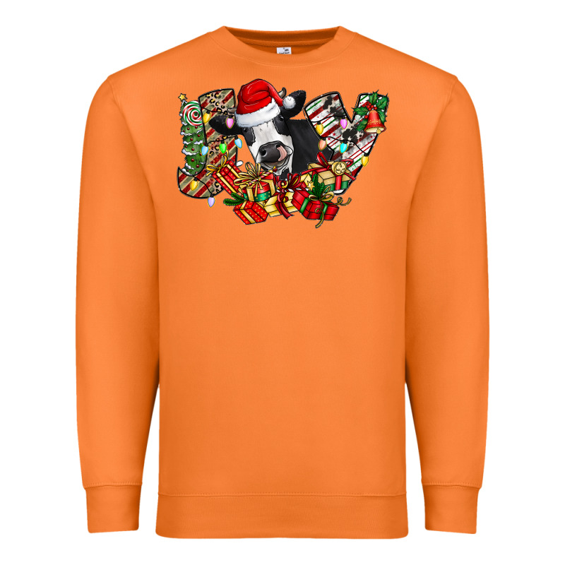 Christmas Joy Cow Premium Sweatshirt by CowhideDigitalArt | Teevron