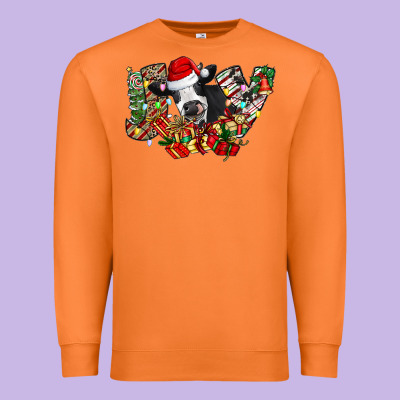Christmas Joy Cow Premium Sweatshirt Designed By Cowhidedigitalart