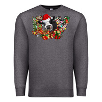 Charcoal Heather Christmas Joy Cow Premium Sweatshirt - CowhideDigitalArt